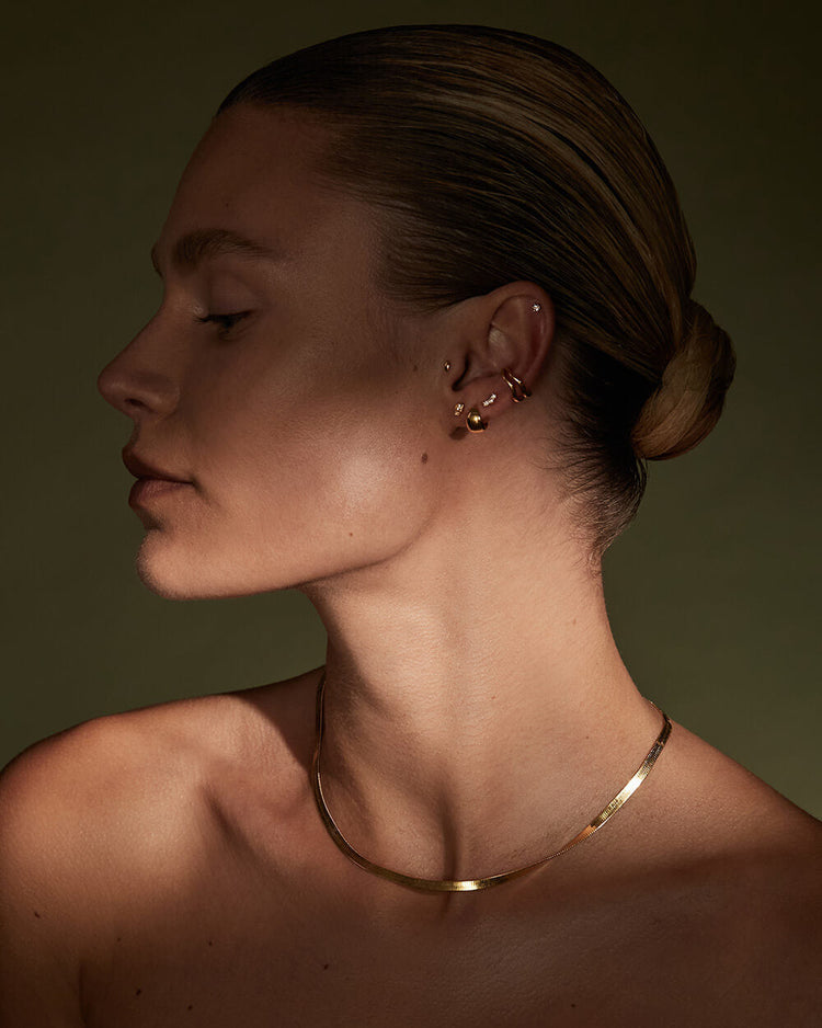 CONTOUR TOPAZ STUDS (GOLD) - IMAGE 2
