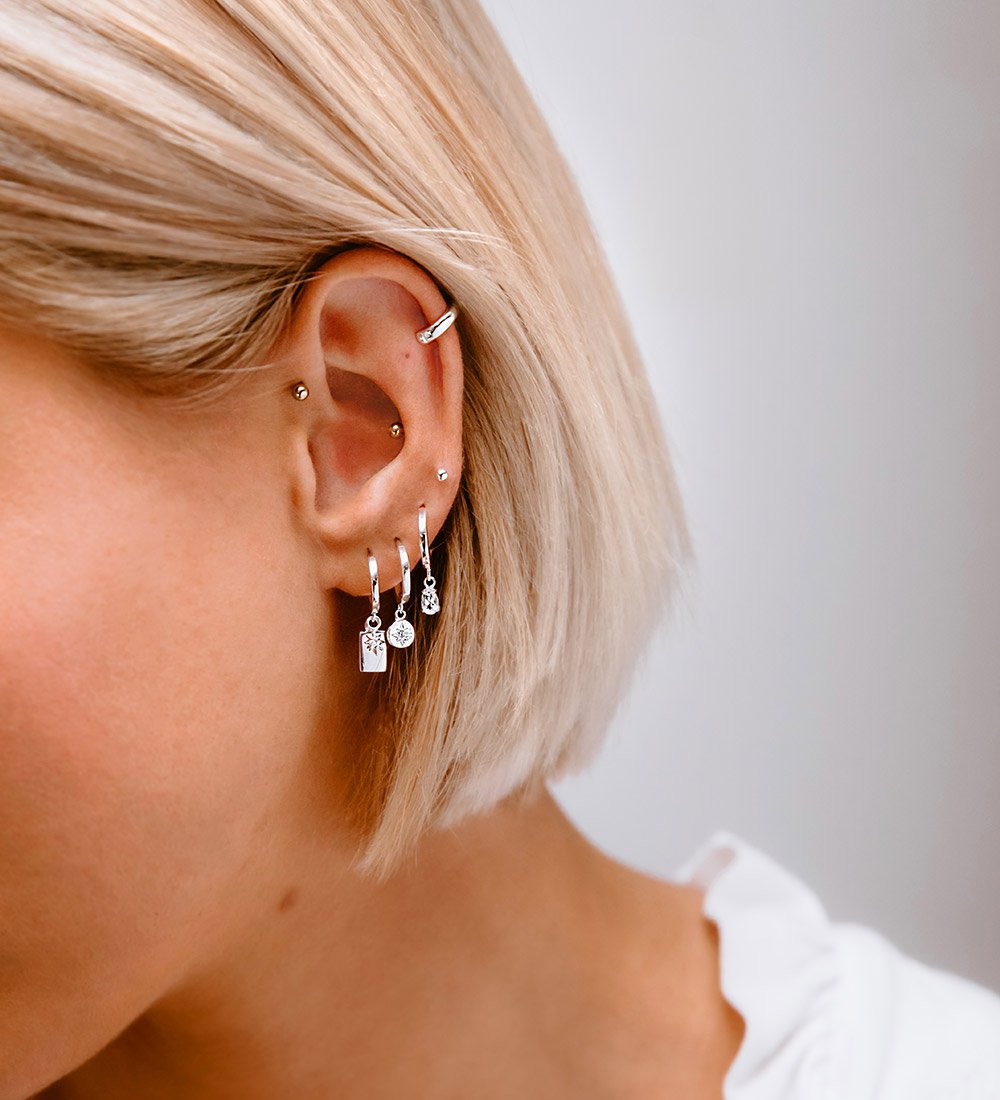 GUIDING STAR HOOPS (STERLING SILVER) - IMAGE 2