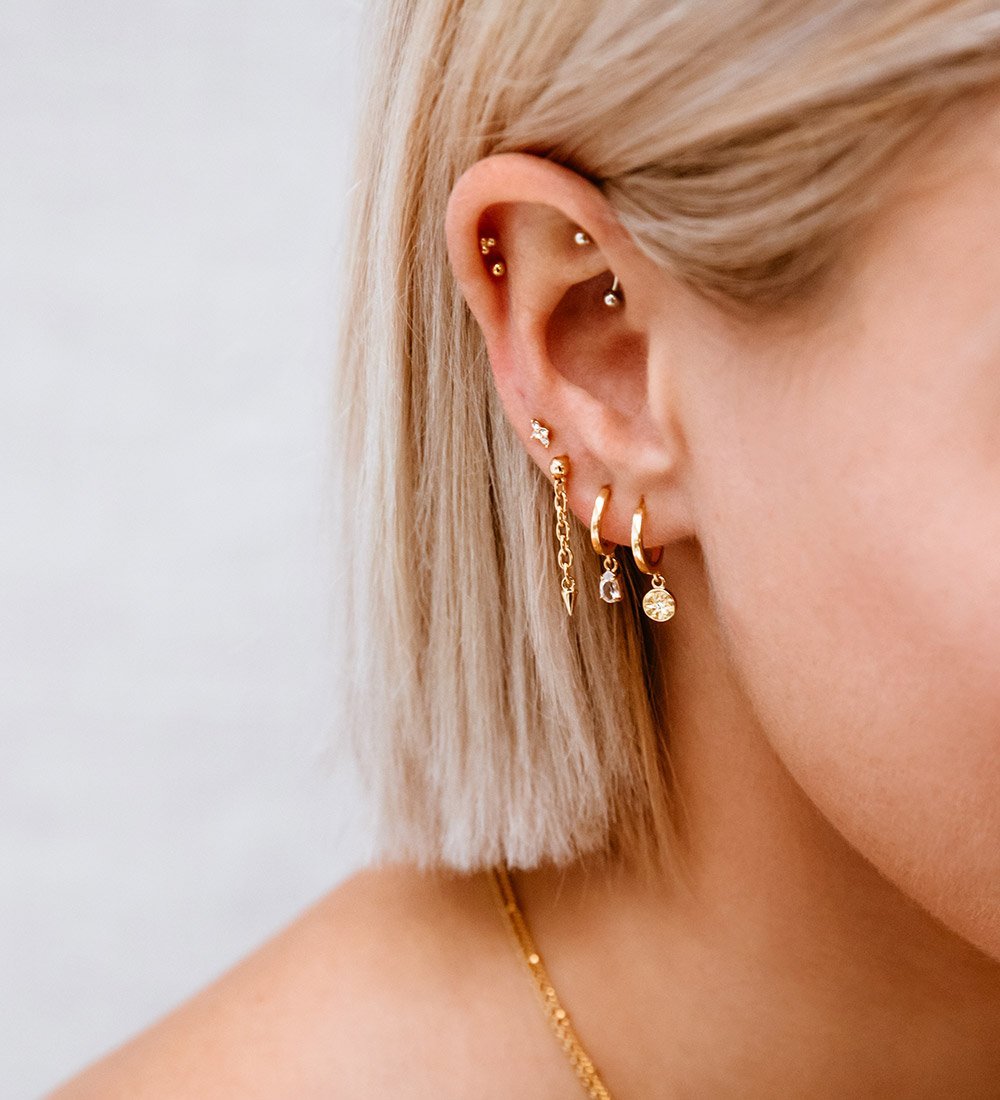 STAR COIN HOOPS (18K GOLD PLATED) - IMAGE 3