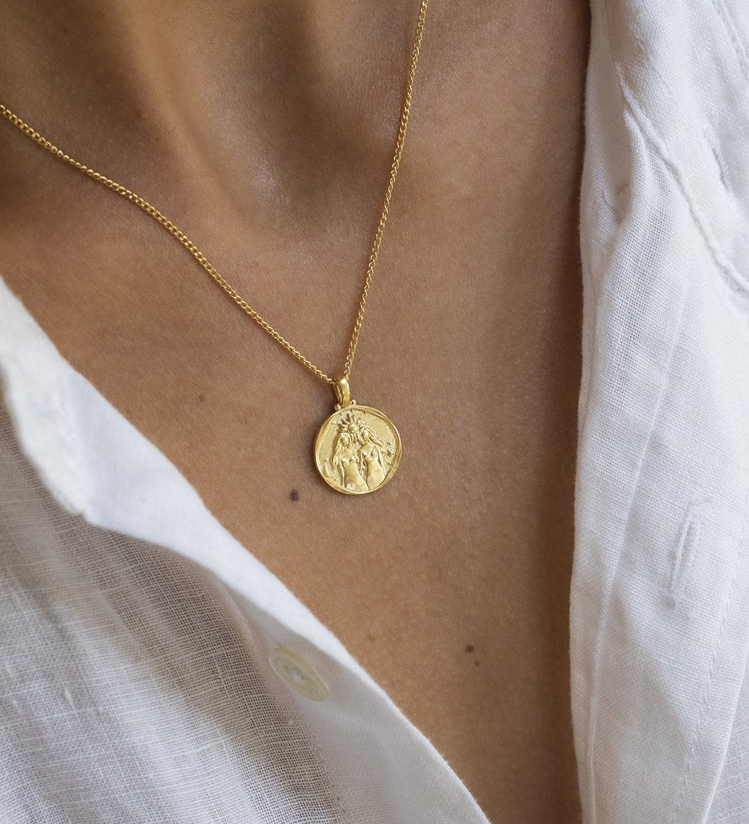 GEMINI ZODIAC NECKLACE (18K GOLD VERMEIL) - IMAGE 2