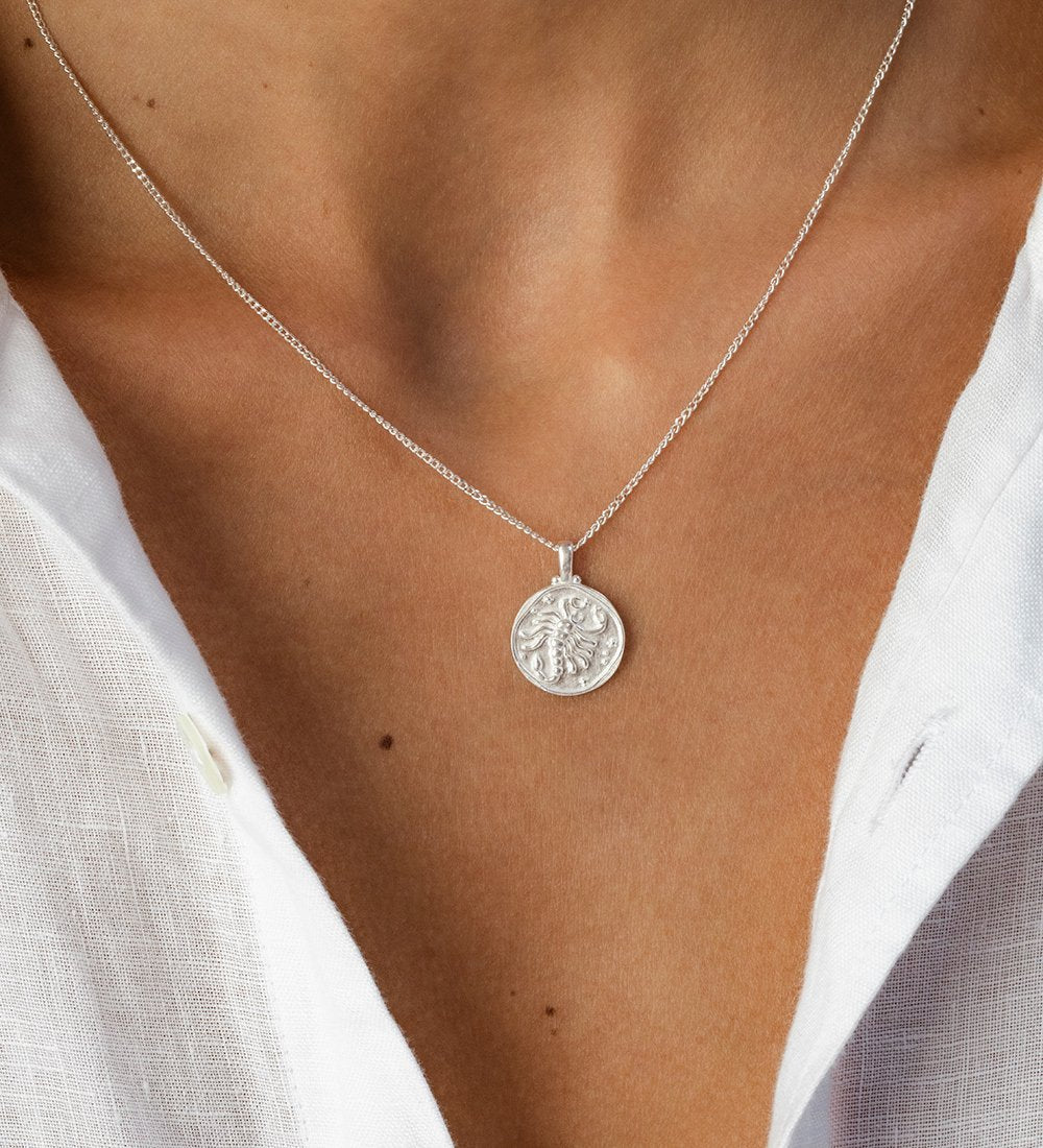 SCORPIO ZODIAC NECKLACE (STERLING SILVER) - IMAGE 2