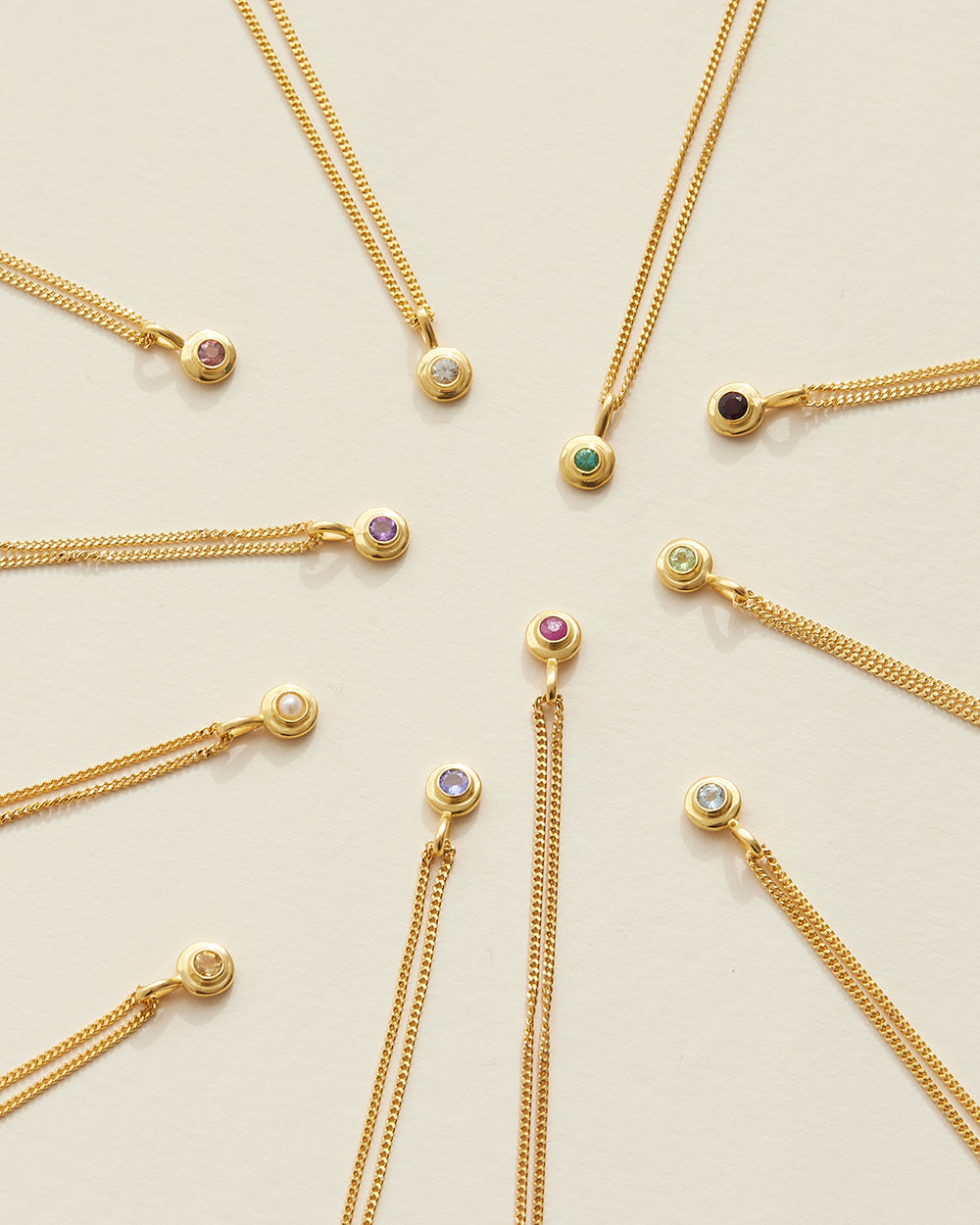 BIRTHSTONE NECKLACE (18K GOLD VERMEIL)