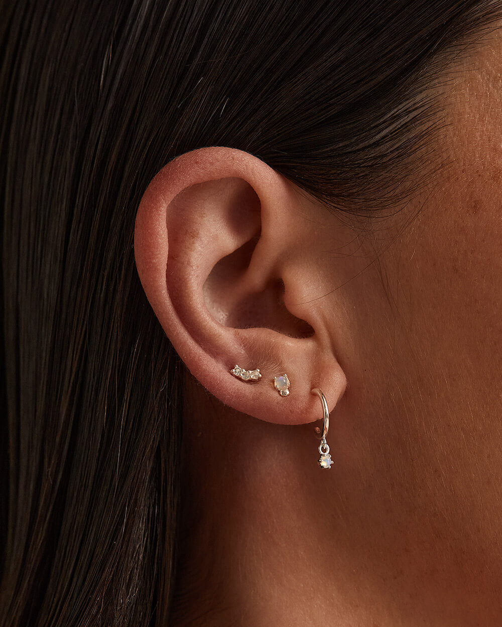 CONTOUR TOPAZ STUDS (STERLING SILVER) - IMAGE 2