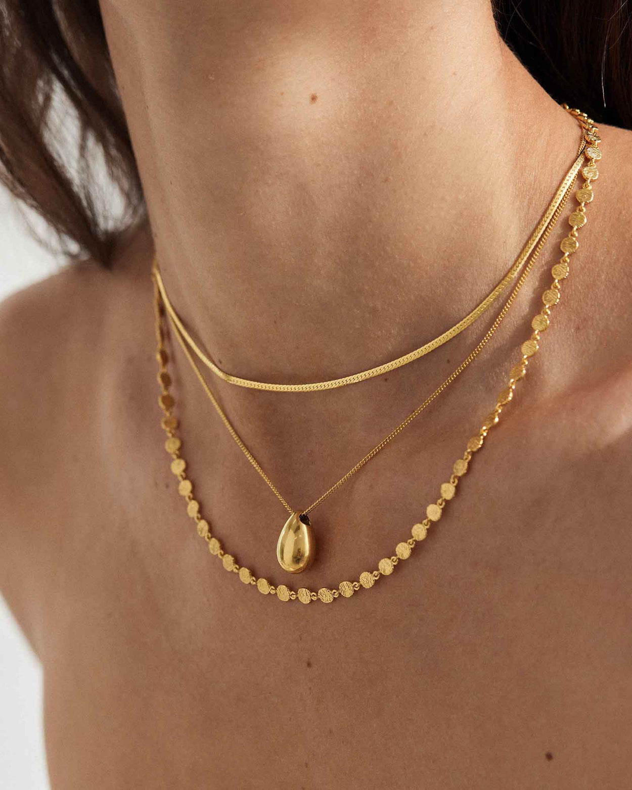 REFLECTION CHAIN NECKLACE (18K GOLD PLATED)