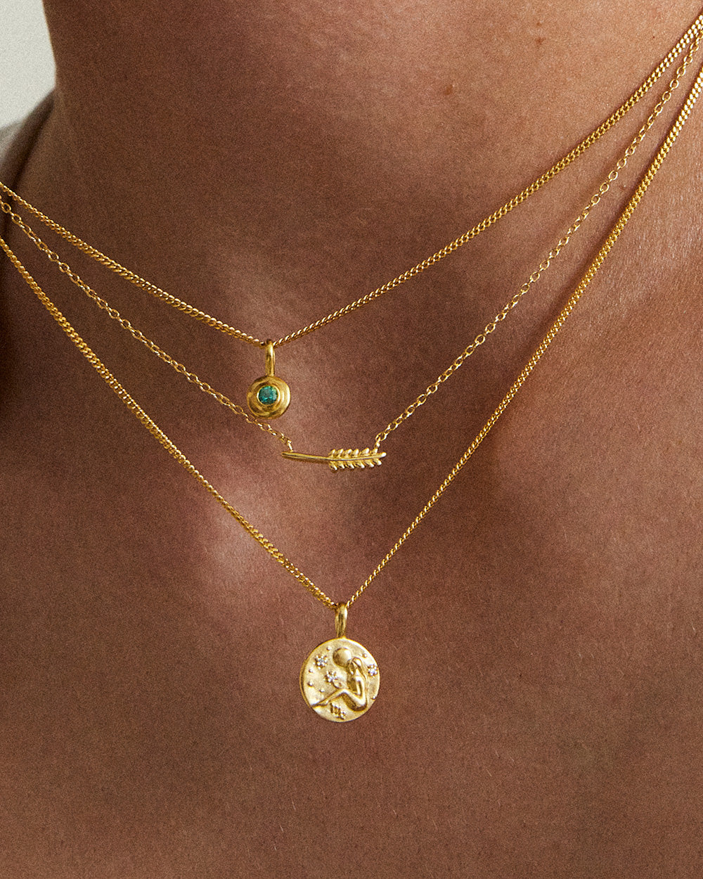 BIRTHSTONE NECKLACE (18K GOLD VERMEIL)