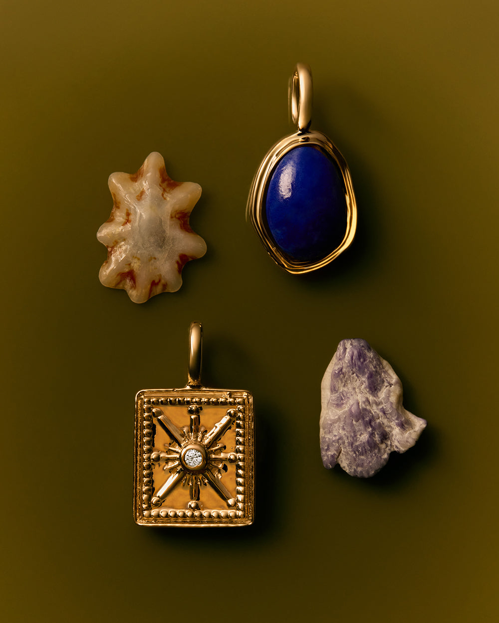LUMINOUS LAPIS CHARM (9K GOLD)