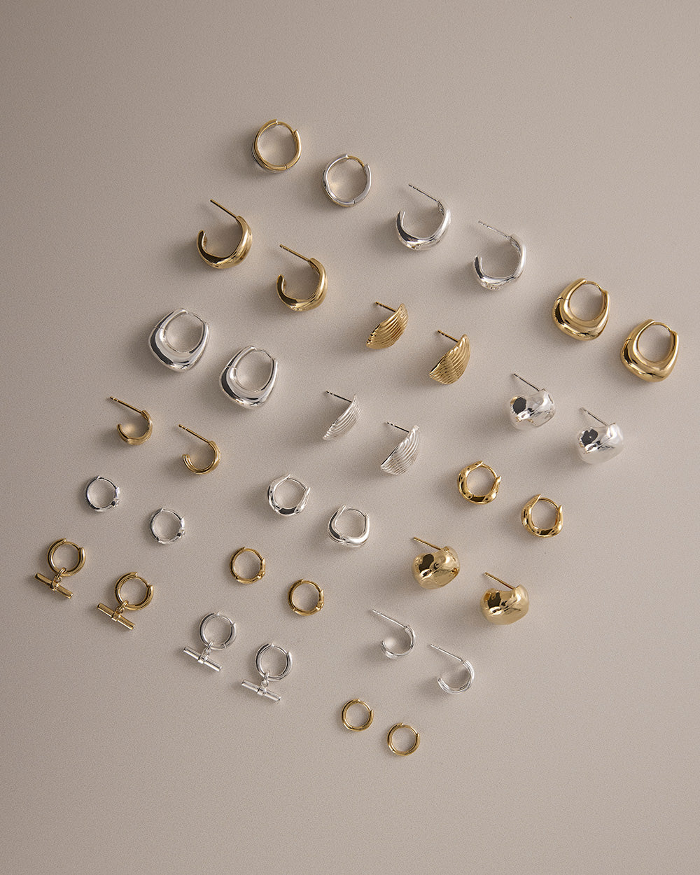 RHYTHM T-BAR HOOPS (STERLING SILVER)
