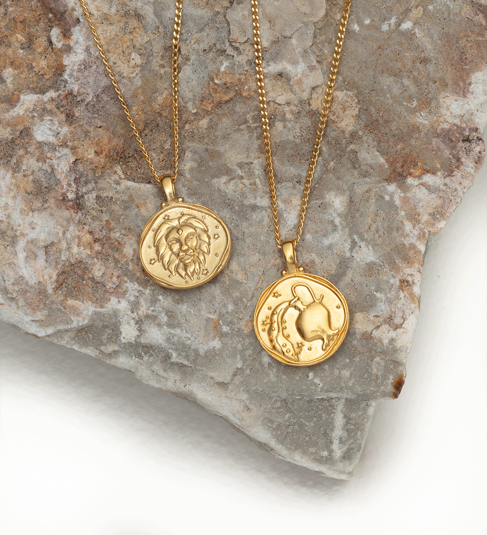 AQUARIUS ZODIAC NECKLACE (18K GOLD VERMEIL) - IMAGE 5