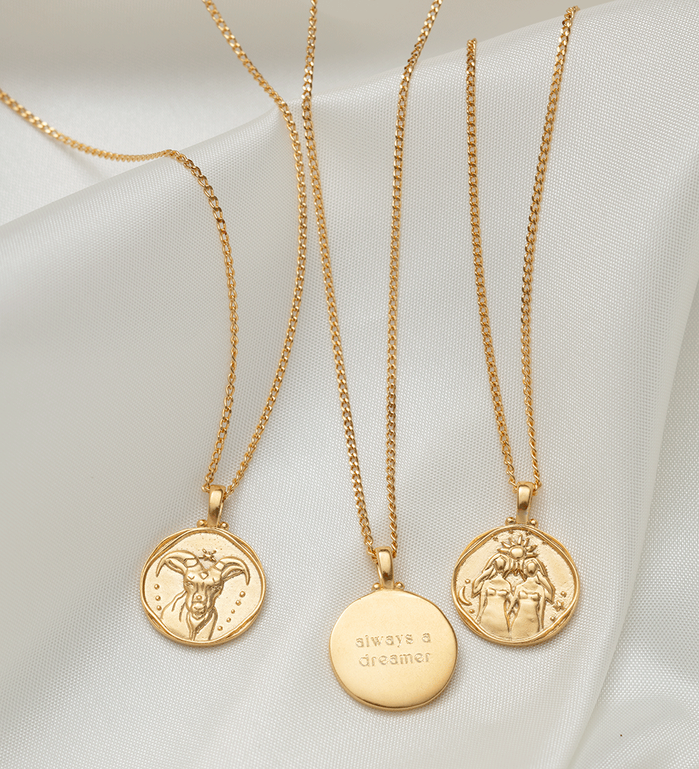 GEMINI ZODIAC NECKLACE (18K GOLD VERMEIL) - IMAGE 5