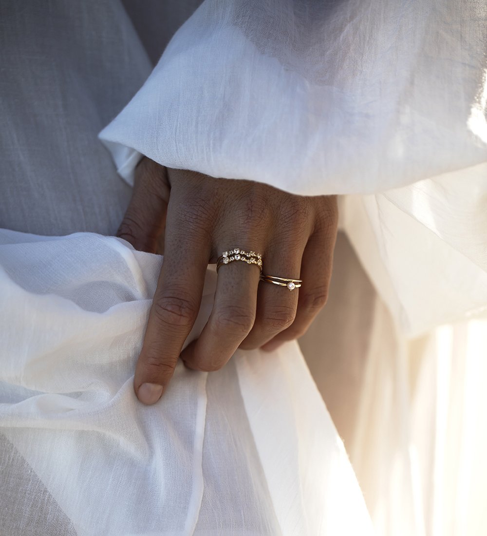 EBB AND FLOW DIAMOND RING (9K GOLD) - IMAGE 3