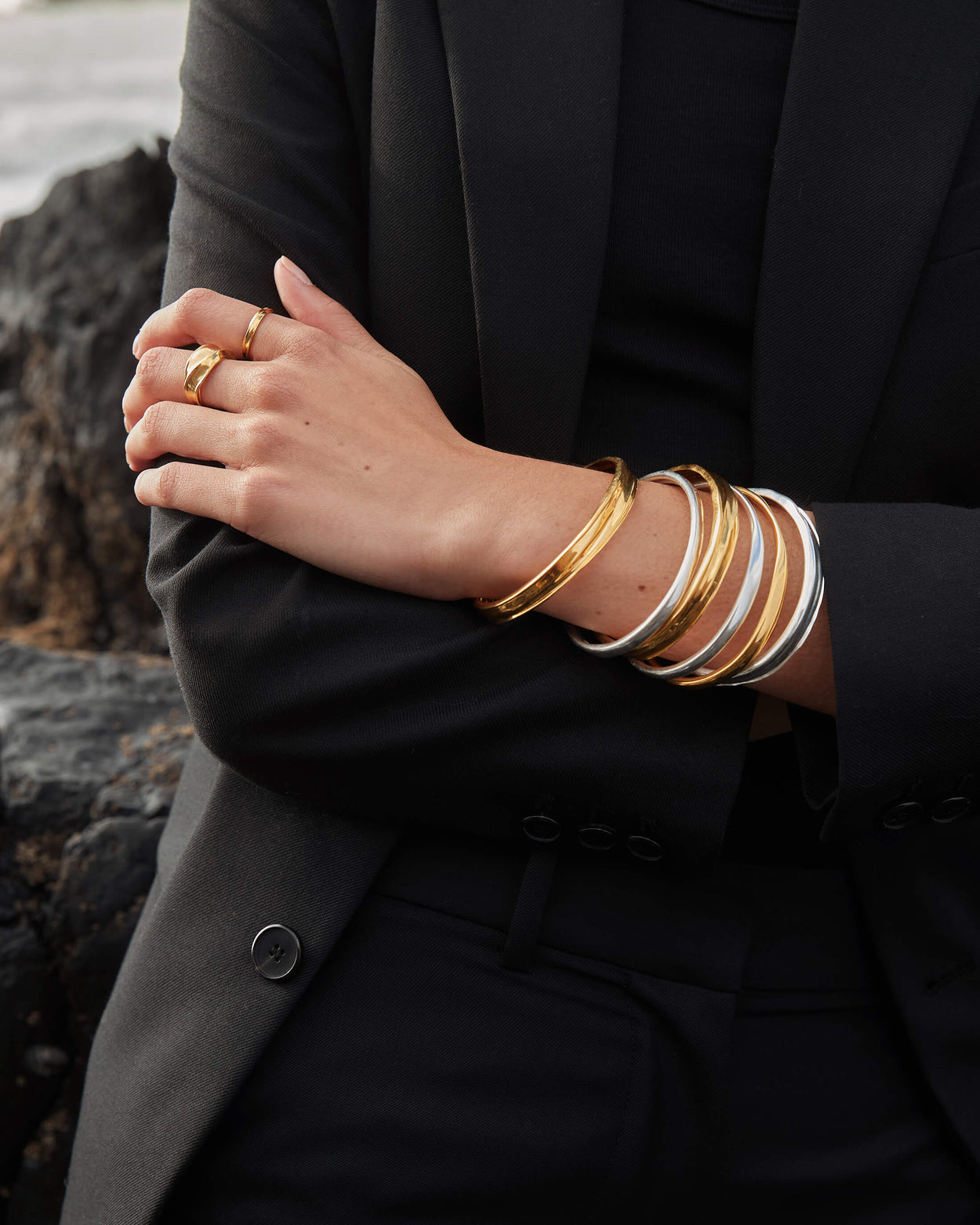 FOLD BANGLE (STERLING SILVER) - IMAGE 6