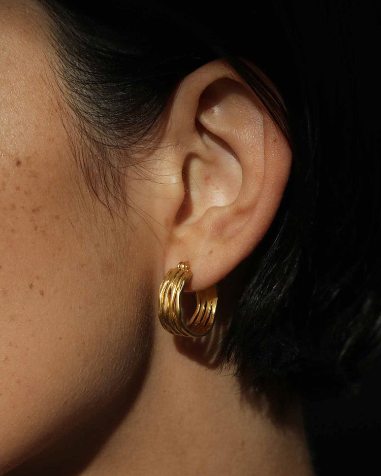 BOTANICA HOOPS (18K GOLD PLATED) - IMAGE 2