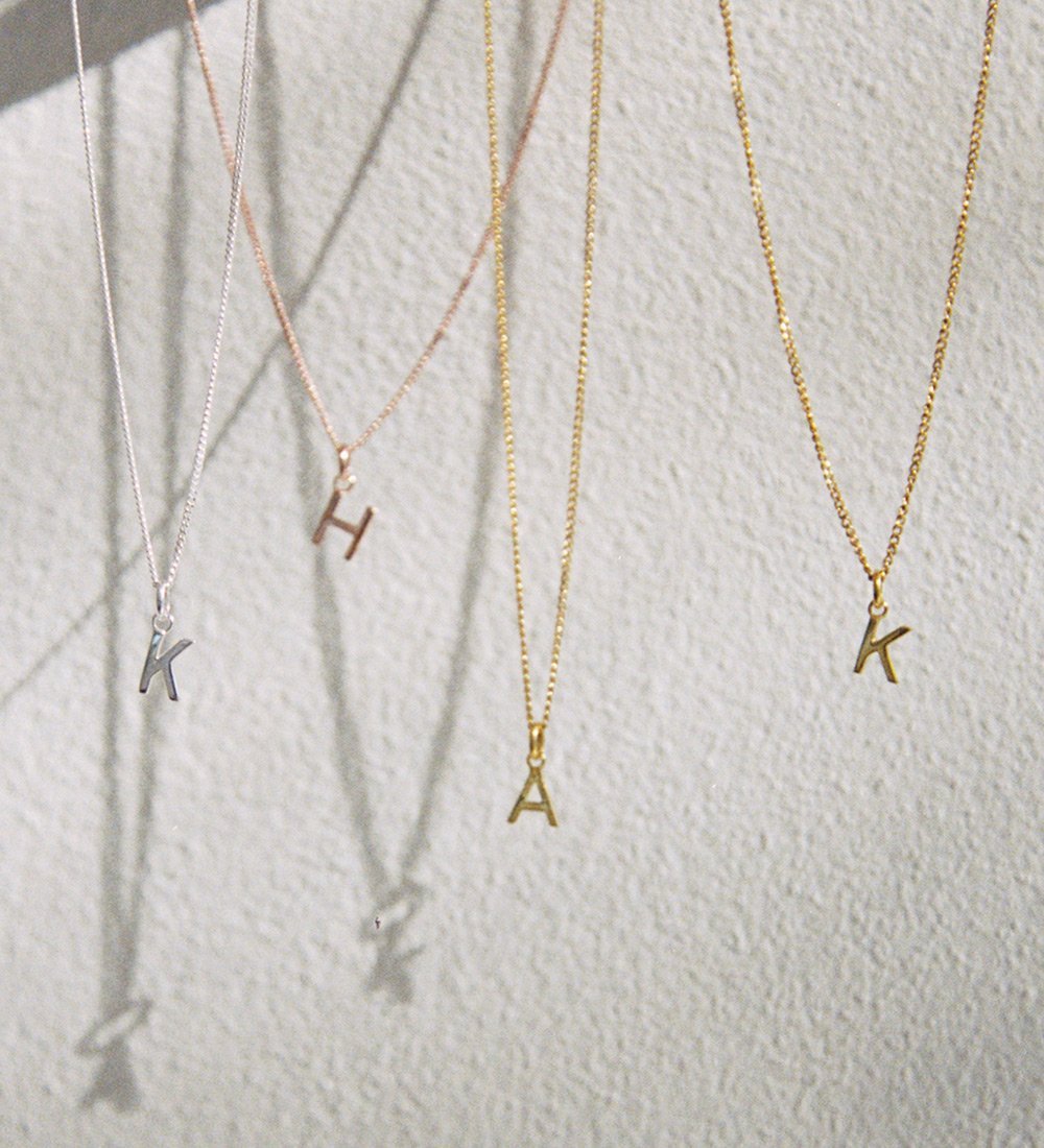 OUTLINE INITIAL NECKLACE A-Z (STERLING SILVER) - IMAGE 6