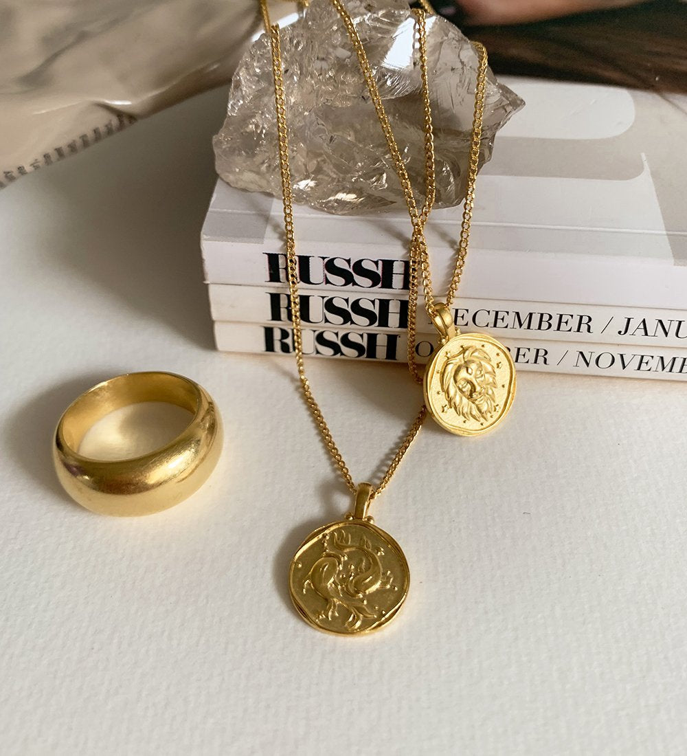 LEO ZODIAC NECKLACE (18K GOLD VERMEIL) - IMAGE 5