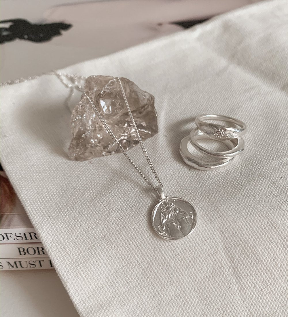 GEMINI ZODIAC NECKLACE (STERLING SILVER) - IMAGE 3