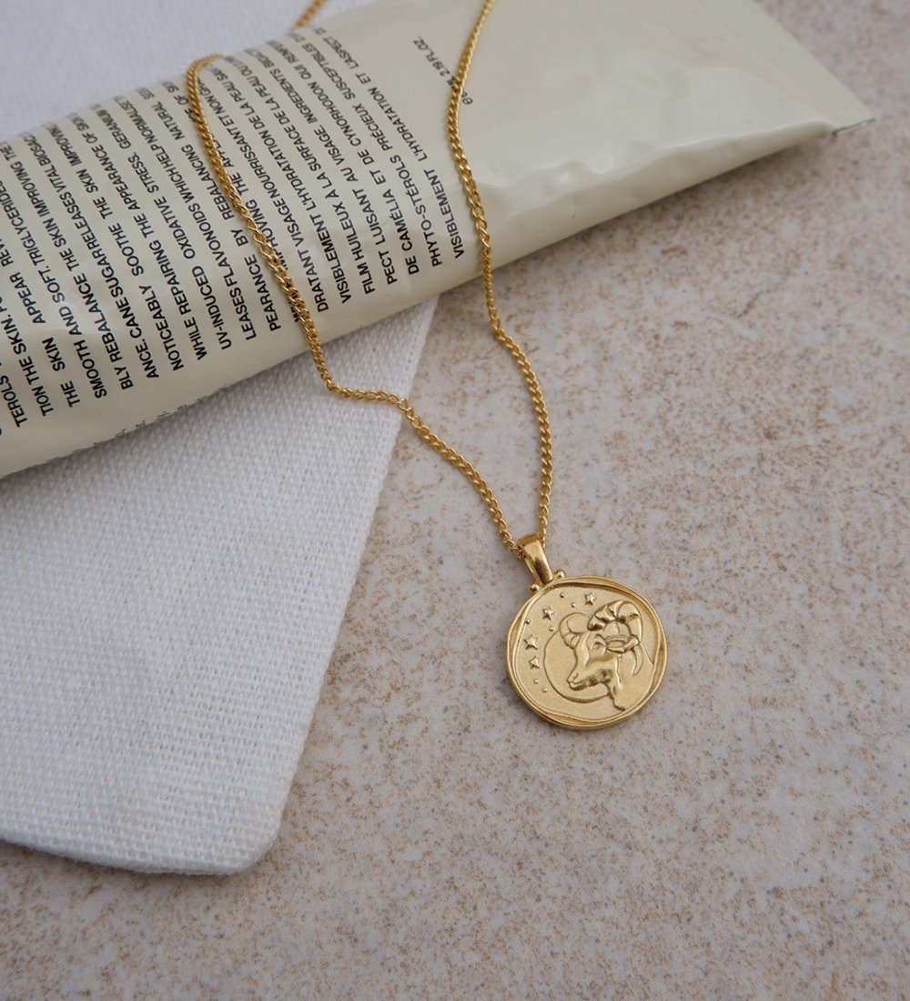 ARIES ZODIAC NECKLACE (18K GOLD VERMEIL) - IMAGE 3