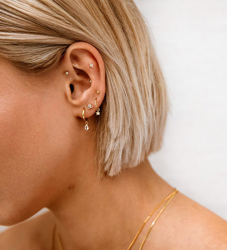 TEARDROP HOOPS (18K GOLD PLATED) - IMAGE 2