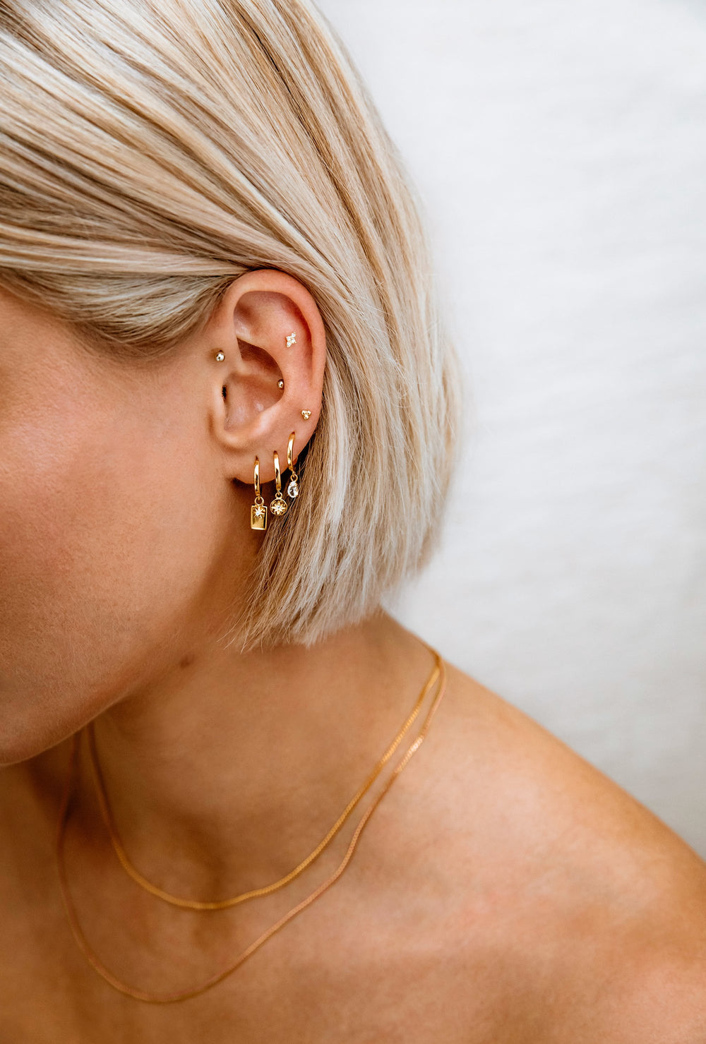 GUIDING STAR HOOPS (18K GOLD PLATED)