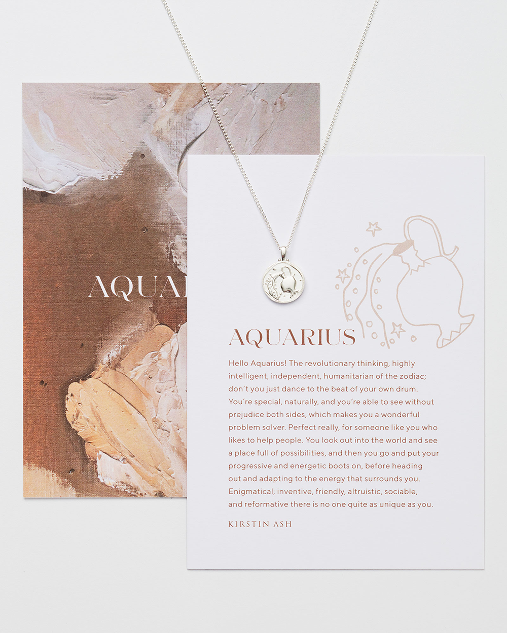AQUARIUS ZODIAC NECKLACE (STERLING SILVER) - IMAGE 3