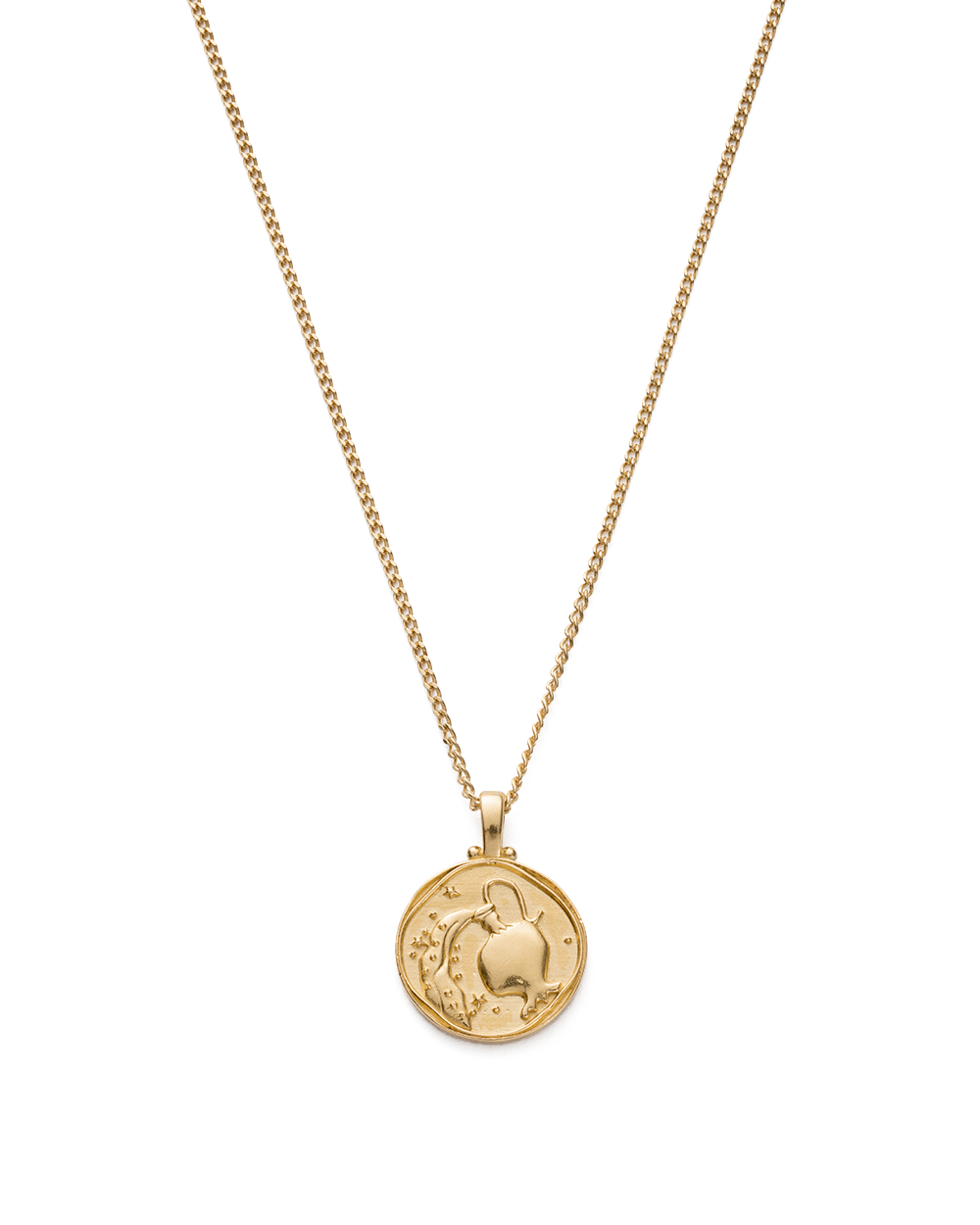 AQUARIUS ZODIAC NECKLACE (18K GOLD VERMEIL) - IMAGE 1