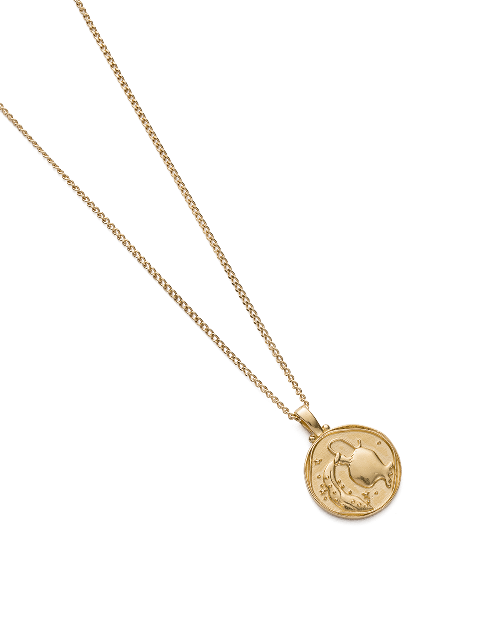 AQUARIUS ZODIAC NECKLACE (18K GOLD VERMEIL) - IMAGE 4