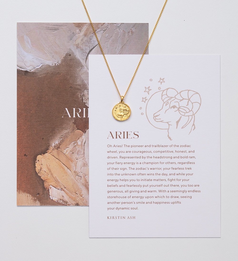 ARIES ZODIAC NECKLACE (18K GOLD VERMEIL) - IMAGE 6