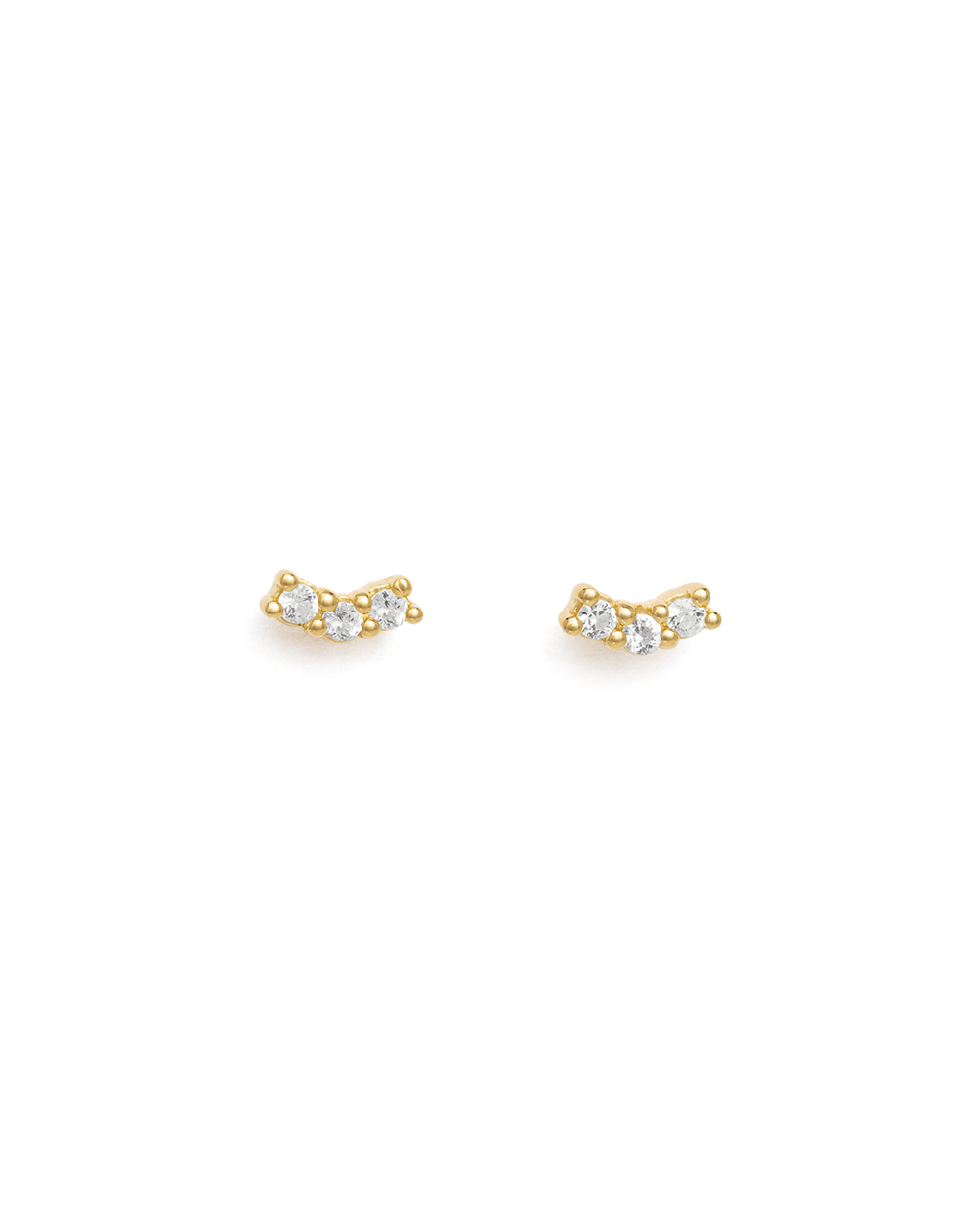 CONTOUR TOPAZ STUDS (GOLD) - IMAGE 7