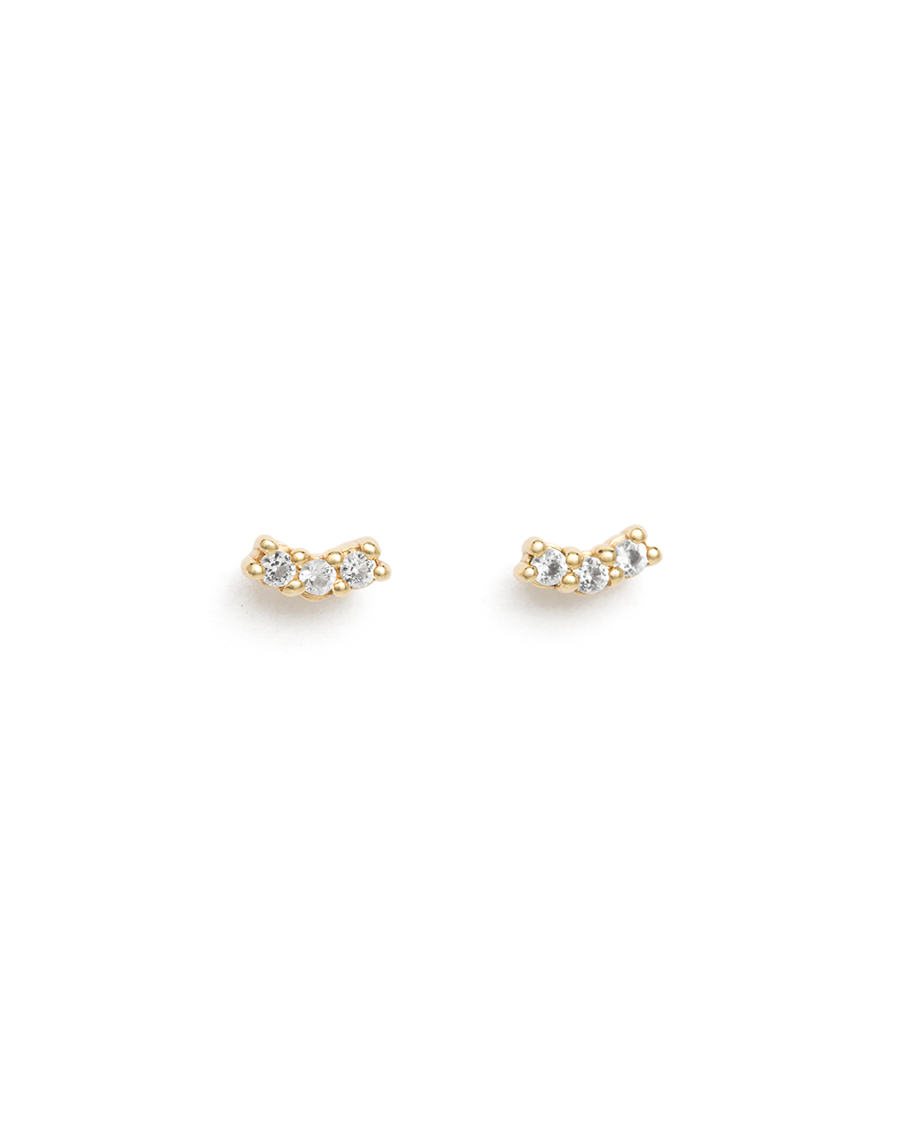 CONTOUR TOPAZ STUDS (GOLD) - IMAGE 1