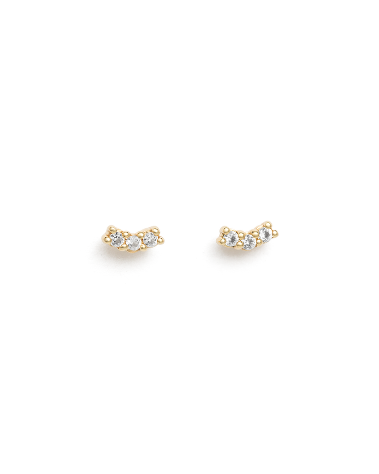 CONTOUR TOPAZ STUDS (GOLD) - IMAGE 1
