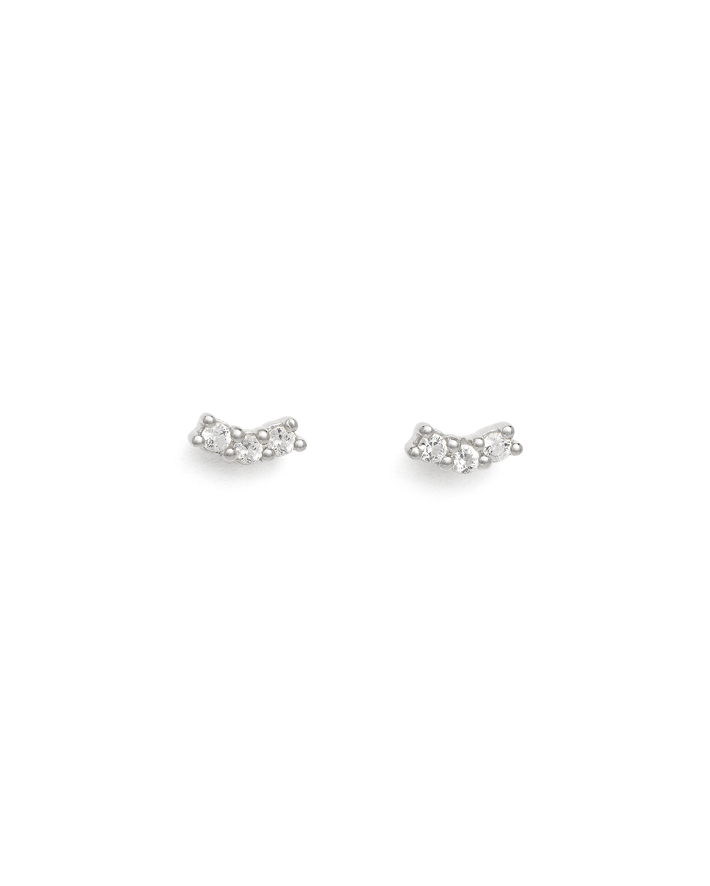 CONTOUR TOPAZ STUDS (STERLING SILVER) - IMAGE 1