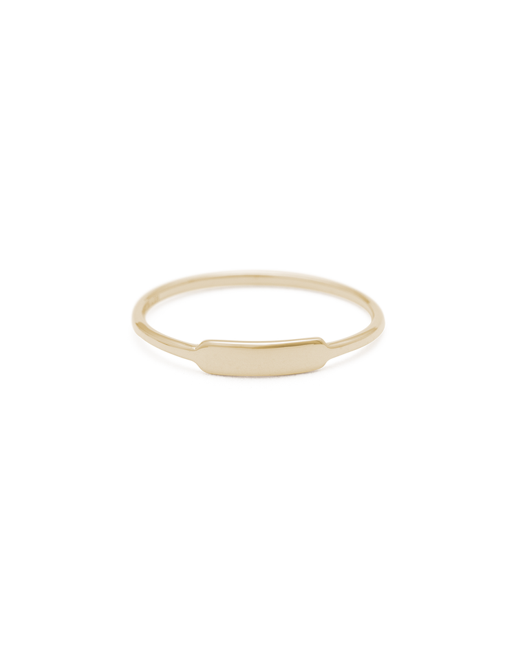 ENGRAVABLE PETITE BAR RING (9K GOLD)