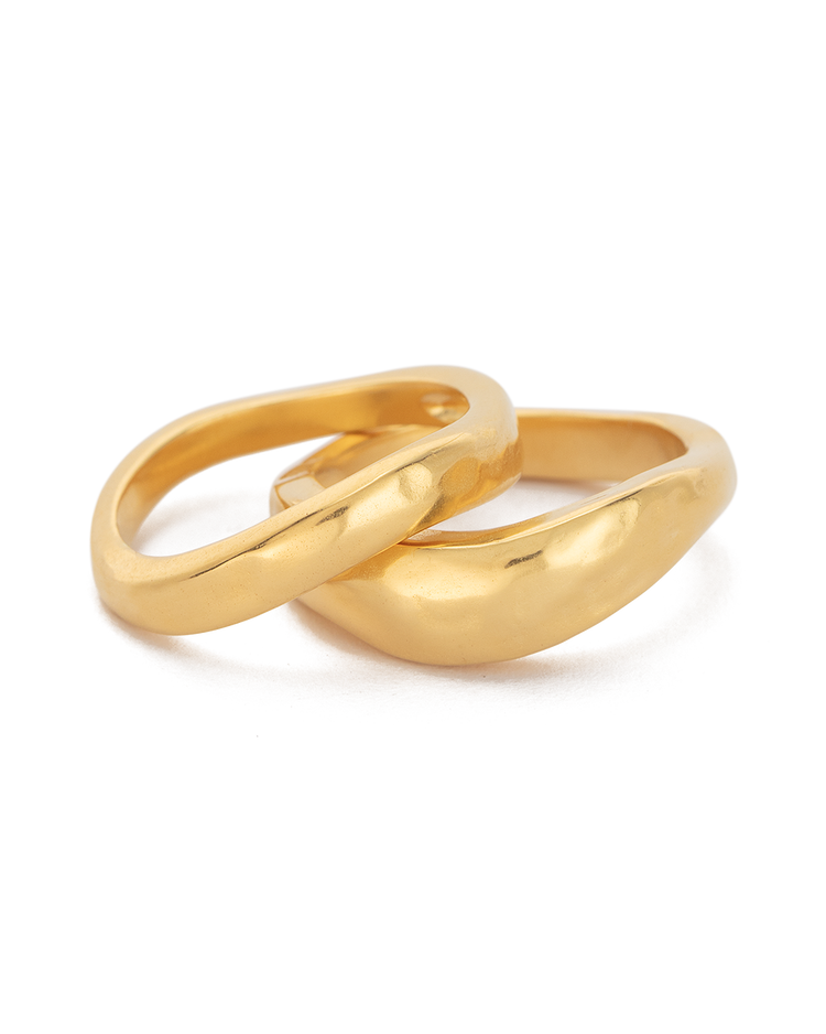 ESSENCE STACKING RING SET (18K GOLD PLATED) - IMAGE 1