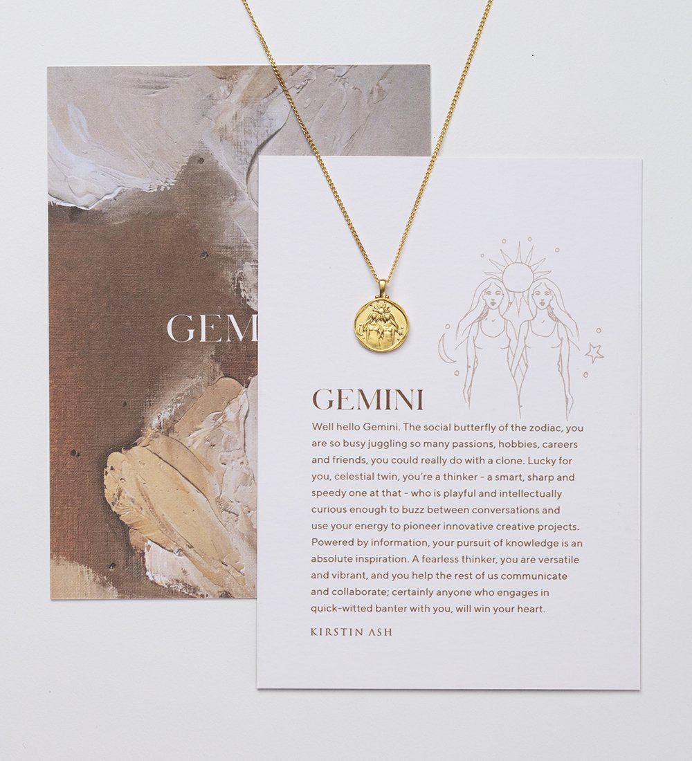 GEMINI ZODIAC NECKLACE (18K GOLD VERMEIL) - IMAGE 6