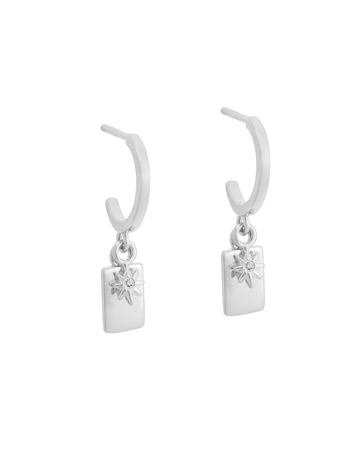 GUIDING STAR HOOPS (STERLING SILVER)