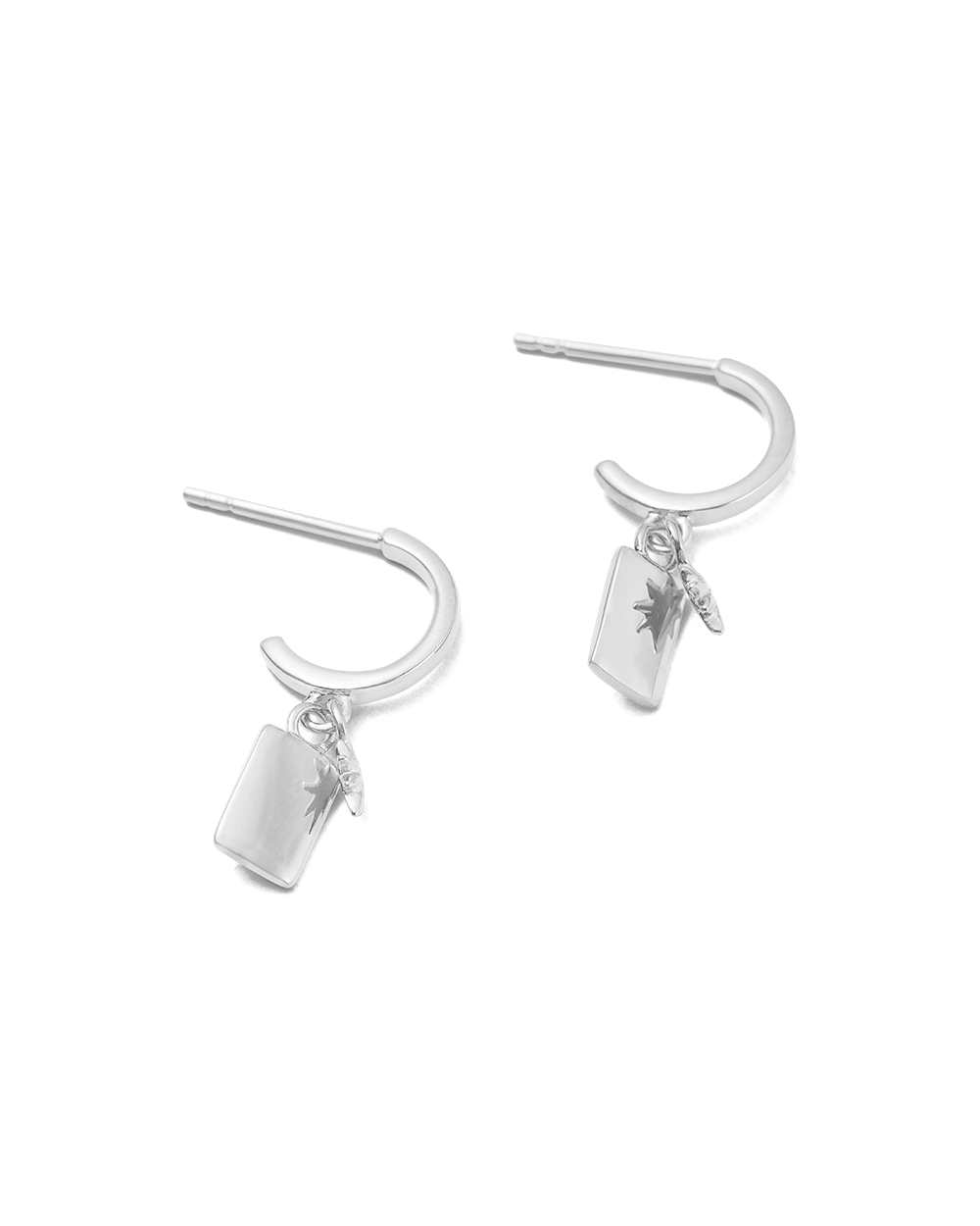GUIDING STAR HOOPS (STERLING SILVER)