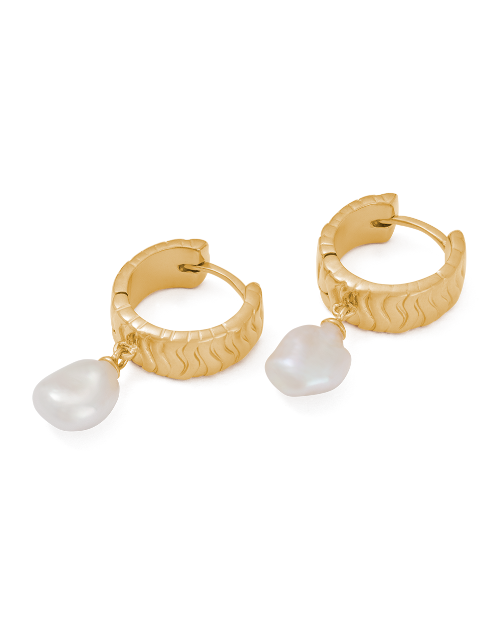 ISOLE PEARL HOOPS (18K GOLD PLATED)