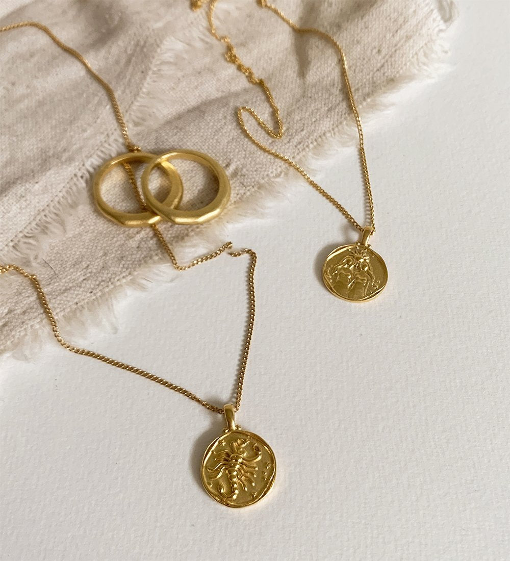 SCORPIO ZODIAC NECKLACE (18K GOLD VERMEIL) - IMAGE 6