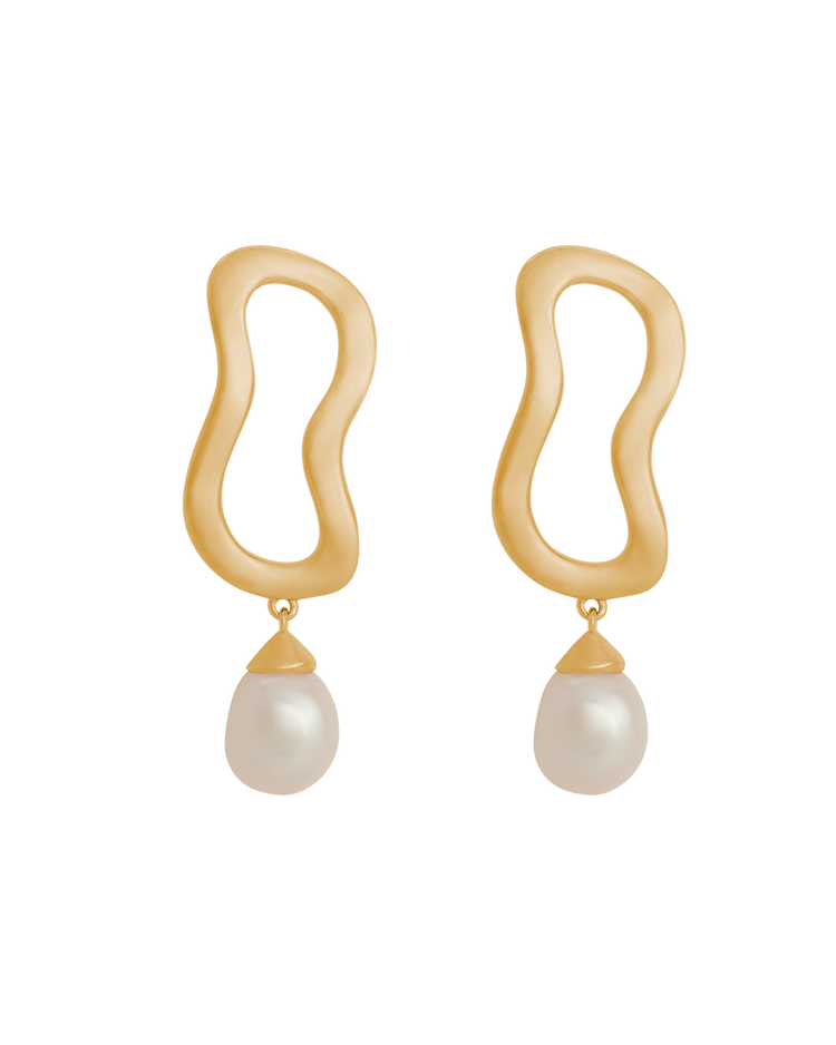 ONDA PEARL EARRINGS (18K GOLD PLATED)