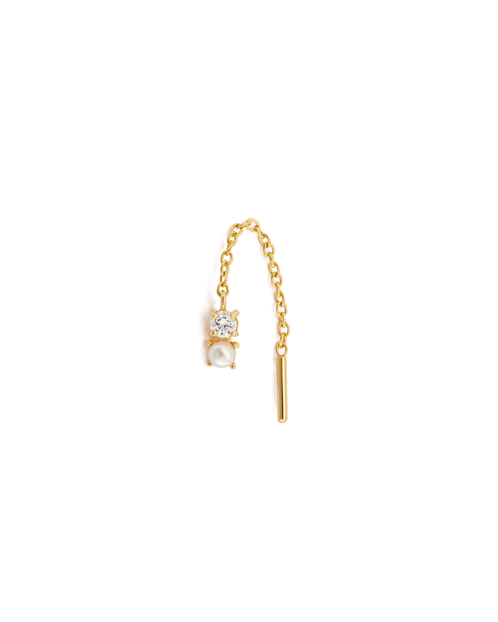 PEARL TOPAZ THREADER (18K GOLD PLATED) - IMAGE 6