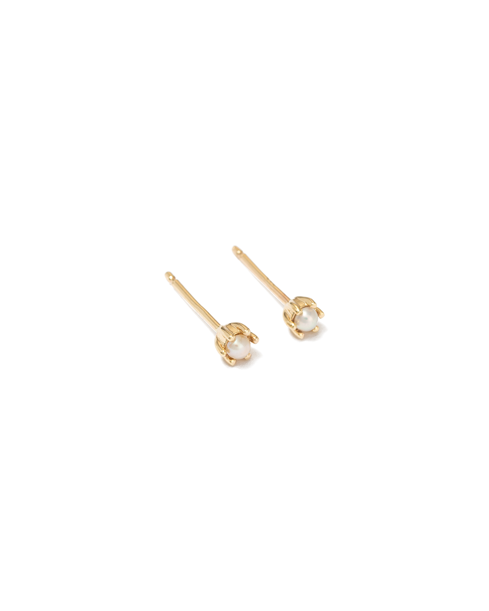 PETITE PEARL STUDS (9K GOLD) - IMAGE 4