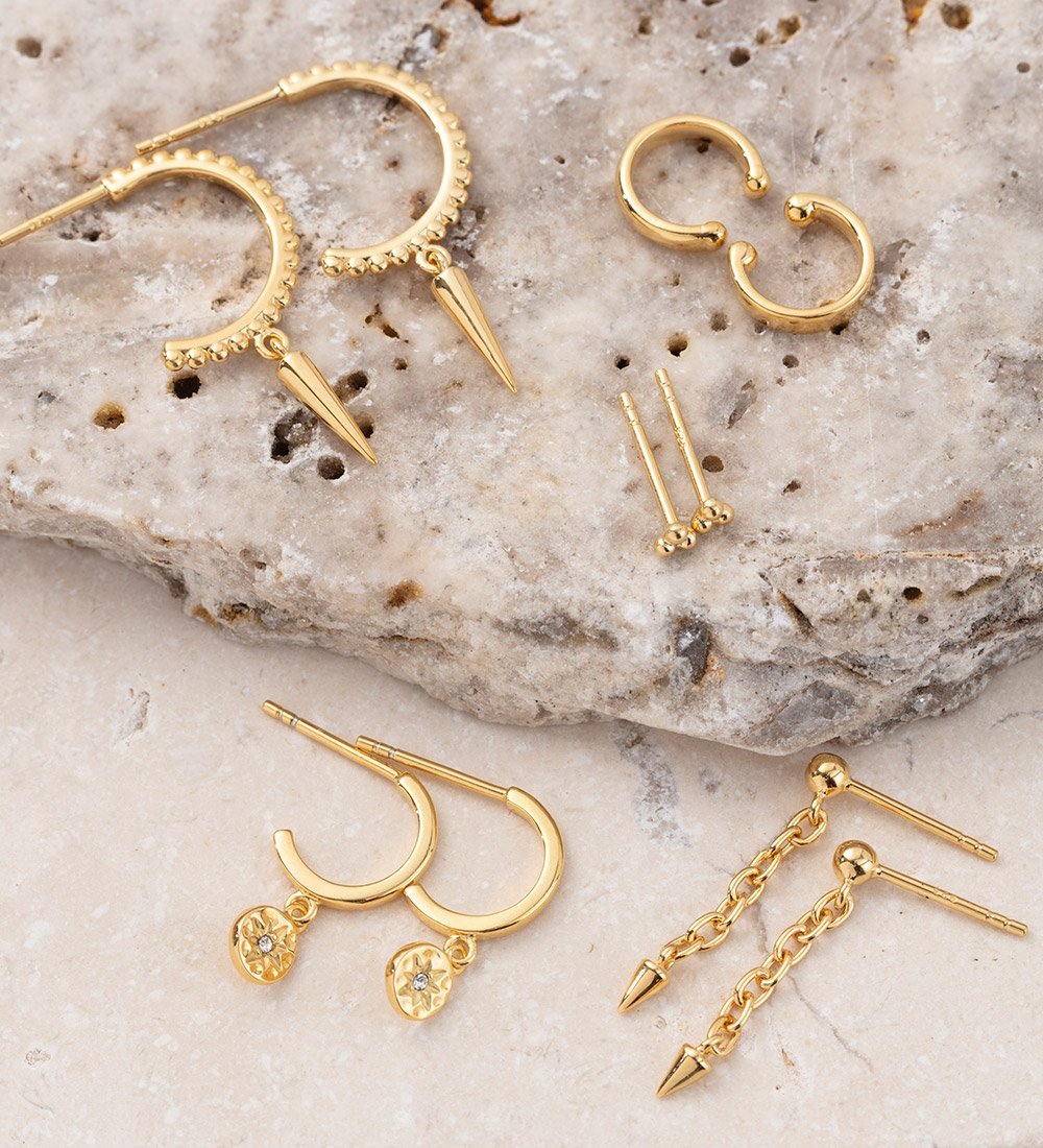 STAR COIN HOOPS (18K GOLD PLATED) - IMAGE 5
