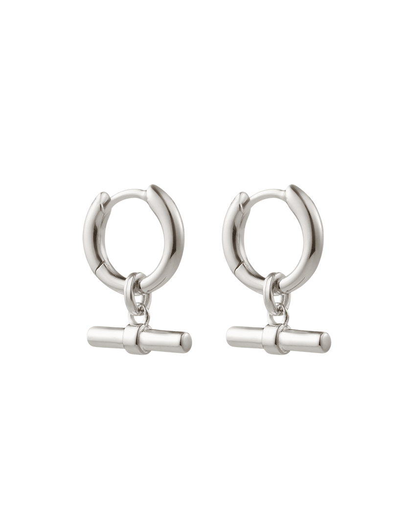 RHYTHM T-BAR HOOPS (STERLING SILVER)