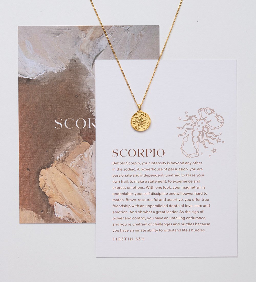SCORPIO ZODIAC NECKLACE (18K GOLD VERMEIL) - IMAGE 7