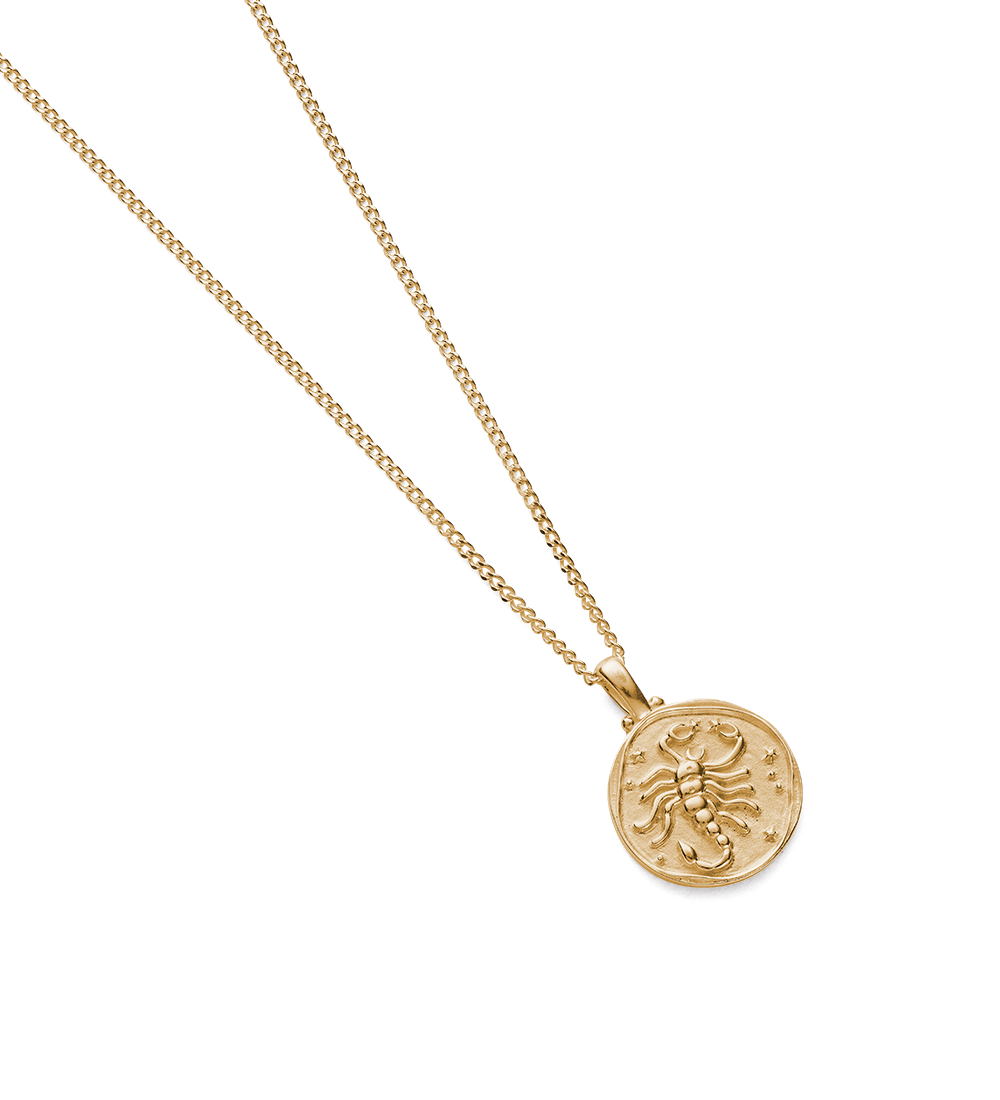 SCORPIO ZODIAC NECKLACE (18K GOLD VERMEIL) - IMAGE 4