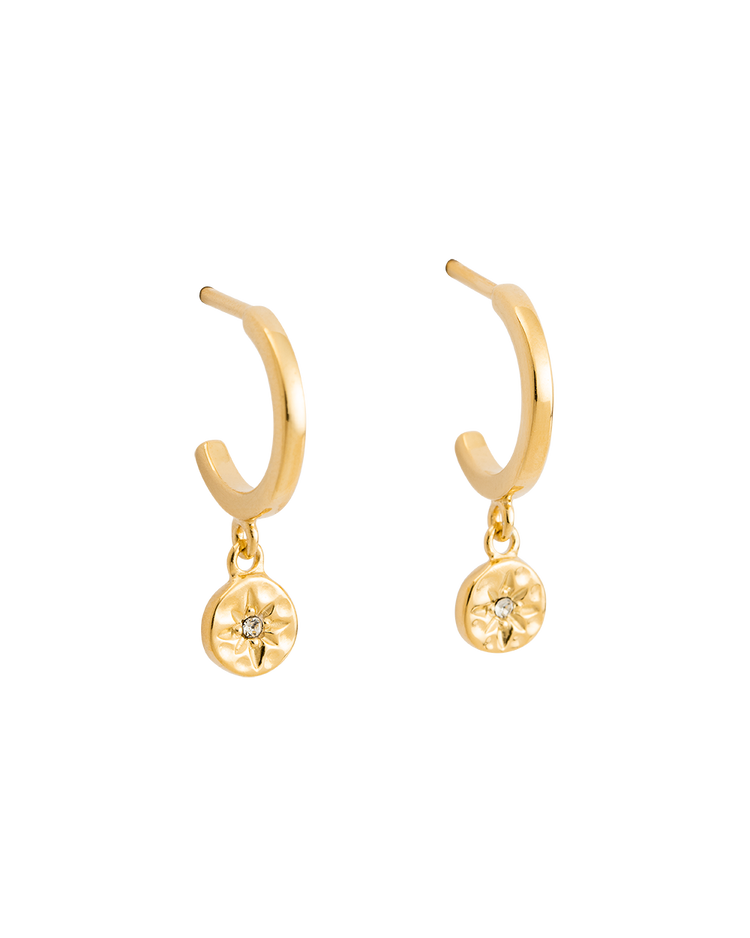 STAR COIN HOOPS (18K GOLD PLATED) - IMAGE 1