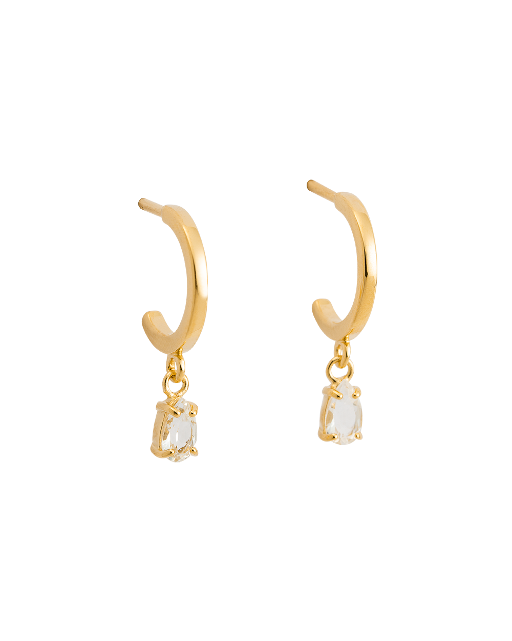 TEARDROP HOOPS (18K GOLD PLATED) - IMAGE 1