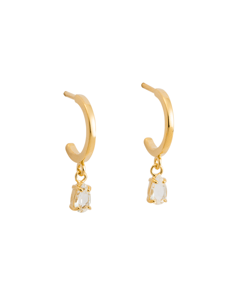TEARDROP HOOPS (18K GOLD PLATED) - IMAGE 1