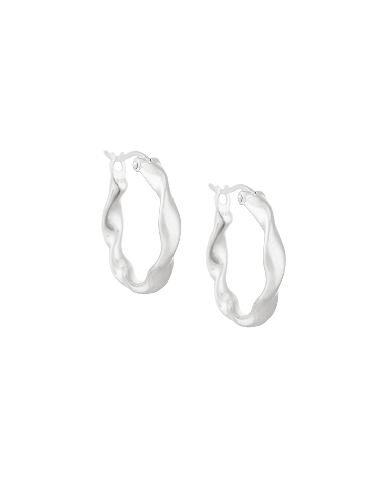 WAVE HOOPS (STERLING SILVER) - IMAGE 1