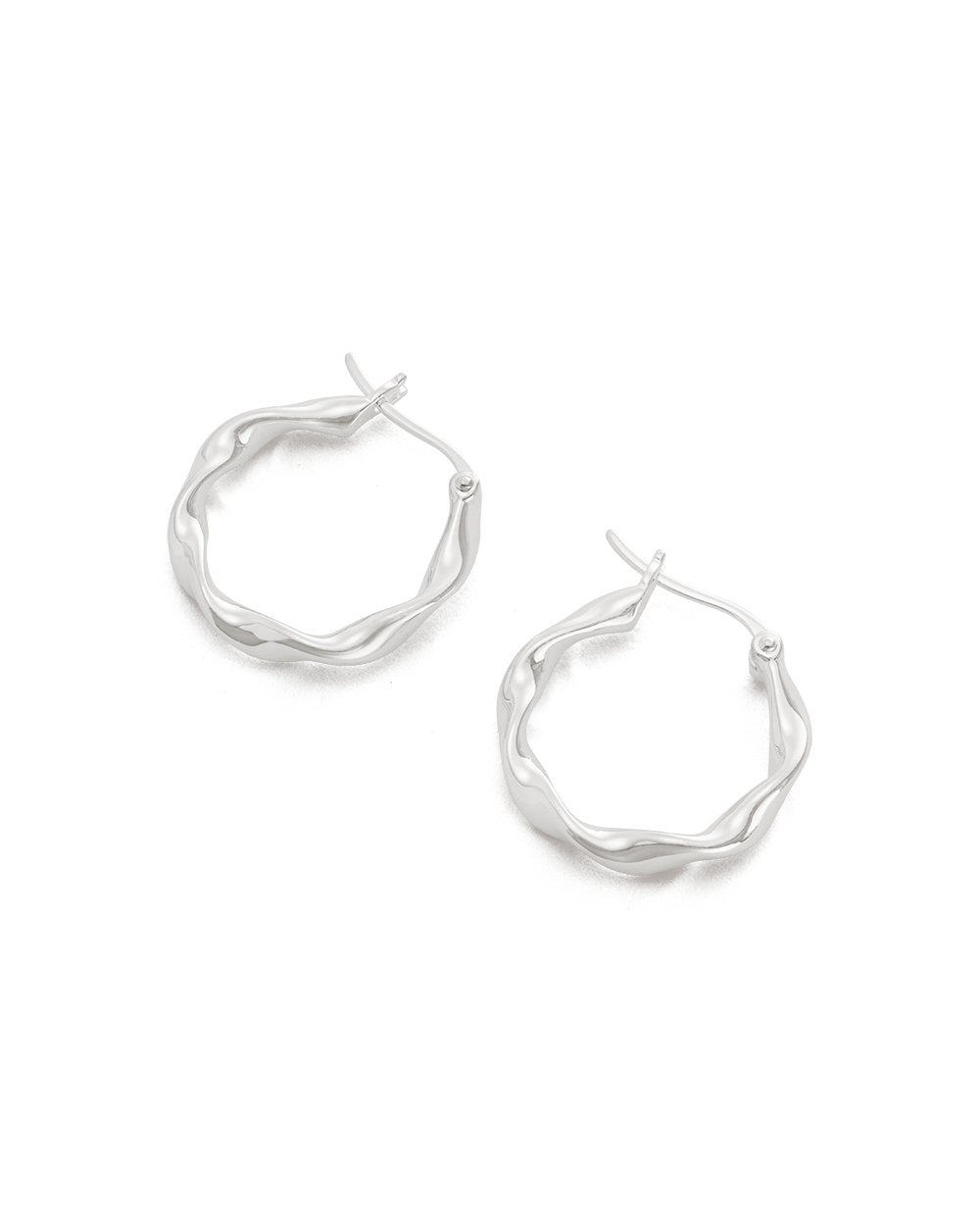 WAVE HOOPS (STERLING SILVER) - IMAGE 4