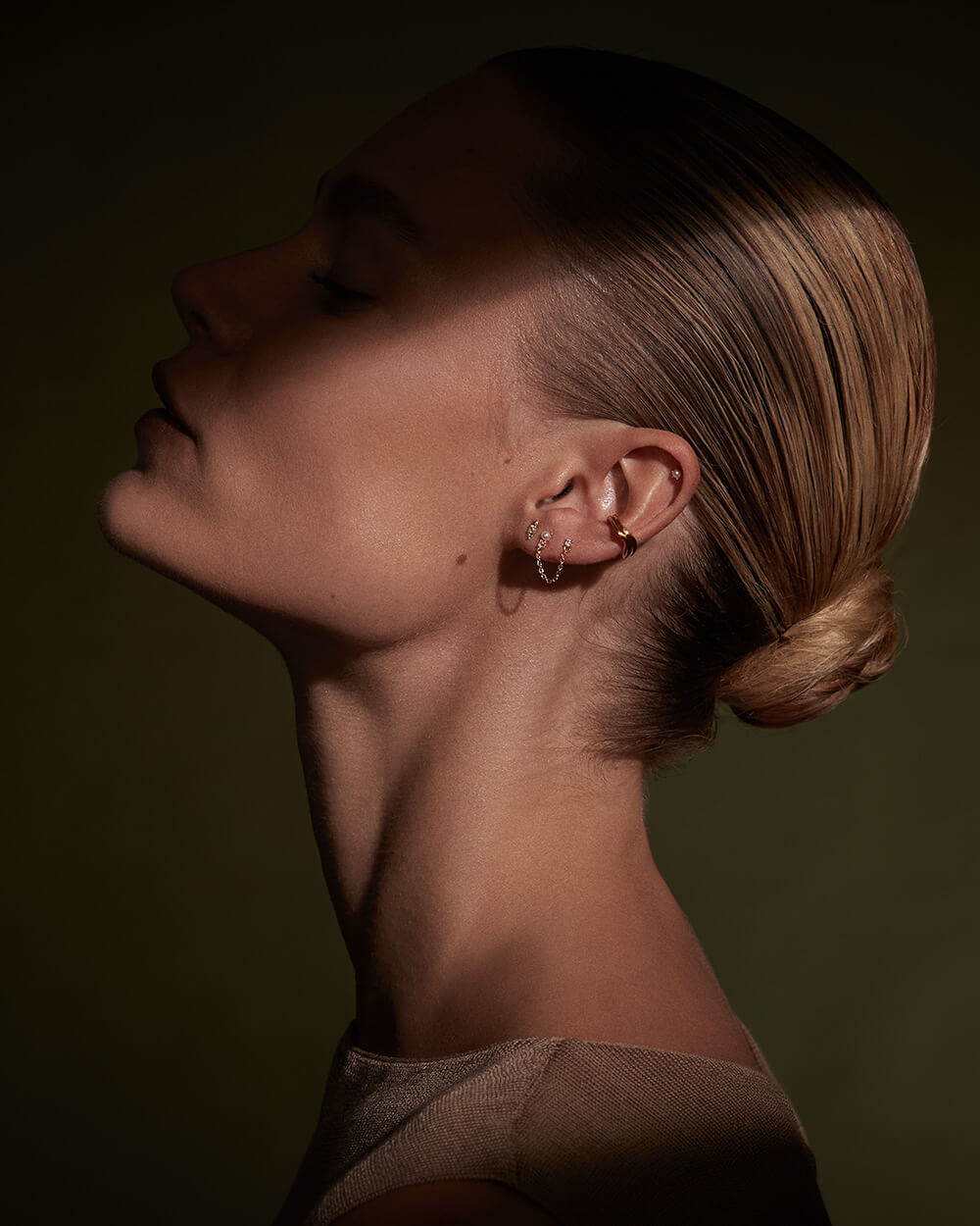 PEARL TOPAZ DOUBLE EARRINGS (18K GOLD PLATED) IMAGE 2